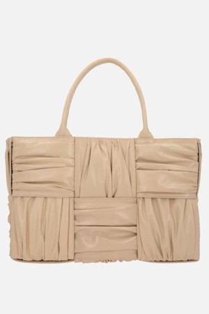 Arco Medium Tote Bag In Pleated Maxi Intrecciato Bottega