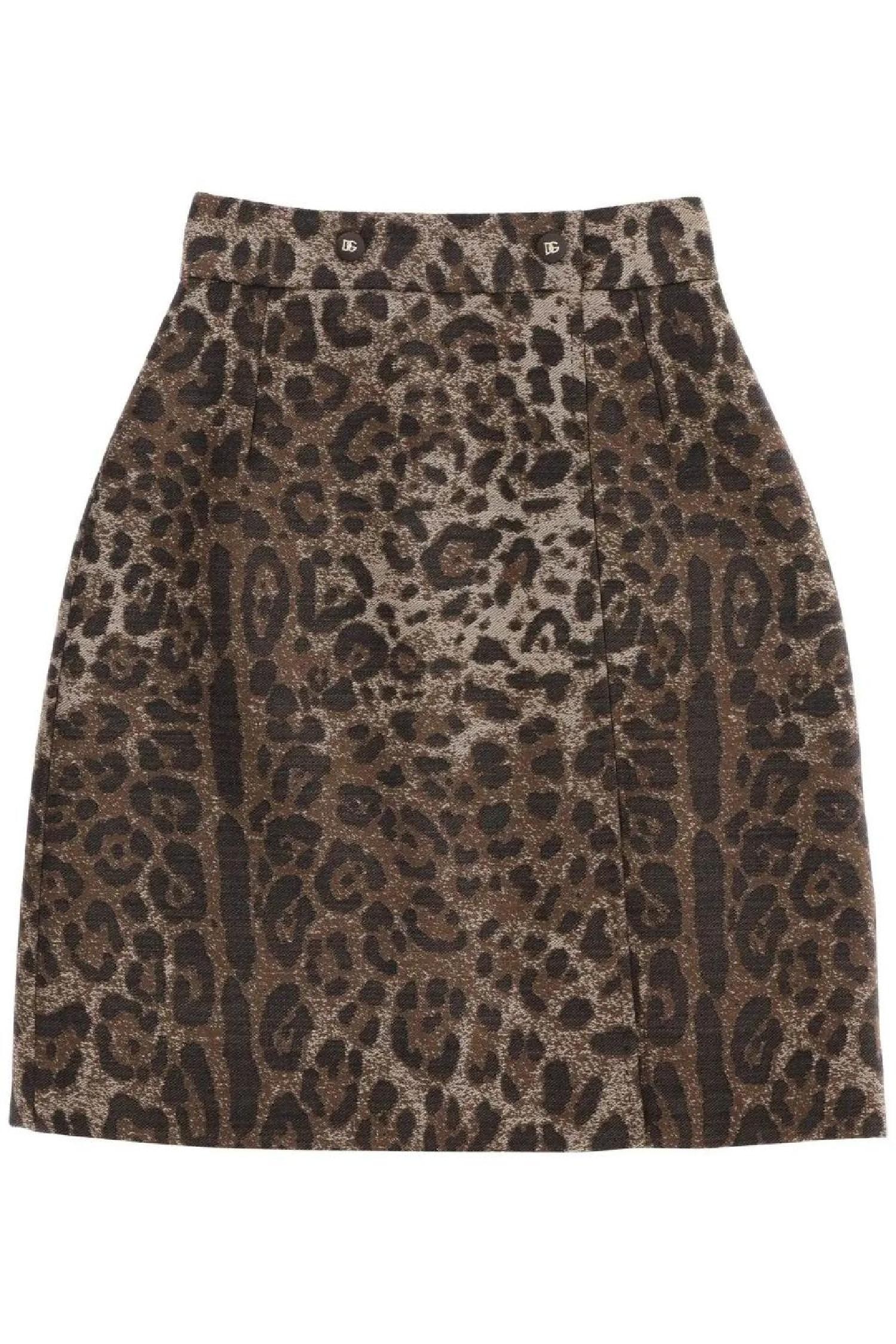 돌체앤가바나 여성 스커트 wool jacquard skirt with leopard motif NB02 DOLCE GABBANA