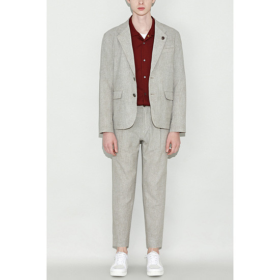 커스텀멜로우(CUSTOMELLOW) seersucker holiday set up jacket_CWJAM19413BEX