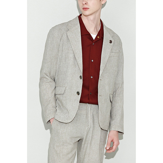 커스텀멜로우(CUSTOMELLOW) seersucker holiday set up jacket_CWJAM19413BEX
