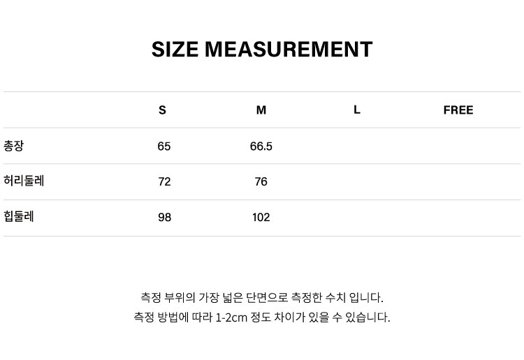 상품 상세 사이즈