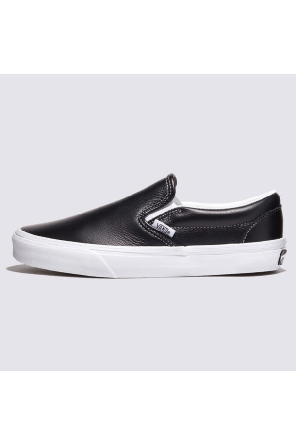 VANS - 남성 스니커즈 / 운동화 - 레더 클래식 슬립온 블랙 Slip-on LEATHER Black_TrueWhite / VN000CT5BPB1