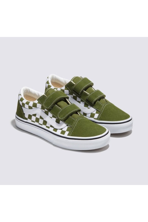 VANS - 액세서리/슈즈 - 반스 키즈 올드스쿨 V 컬러띠어리 체커보드 그린 Old Skool V COLOR THEORY CHECKERBOARD Pesto / VN000CYWCIB1