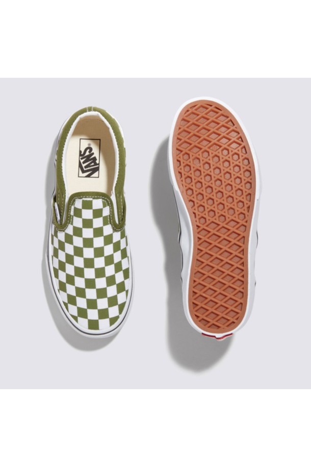 VANS - 액세서리/슈즈 - 반스 키즈 클래식 슬립온 컬러띠어리 체커보드 그린 Slip-on COLOR THEORY CHECKERBOARD Pesto / VN000CYTCIB1