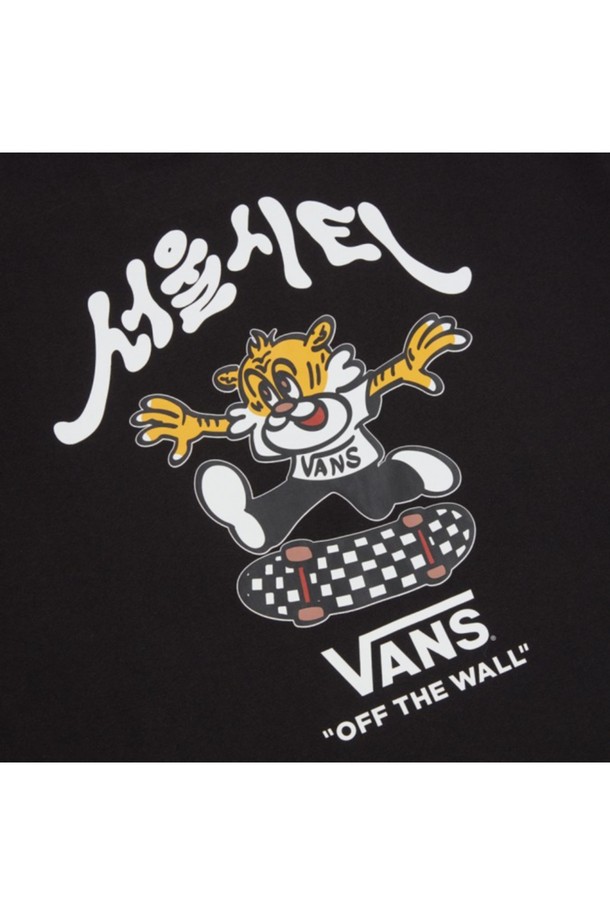 VANS - 긴팔티셔츠 - [오버사이즈 핏] 반스 서울 타이거 티셔츠 블랙 / VN000RFEBLK1