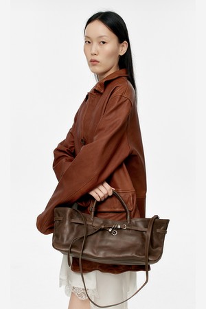 GRANDMA USED BAG_washed brown pull-up