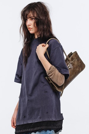 GRANDMA USED SHOULDER BAG_etoffe pull-up