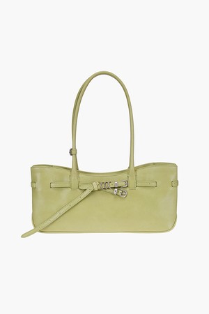 GRANDMA USED SHOULDER BAG_avocado pull-up