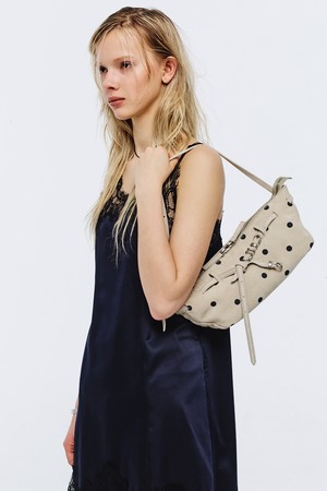 GRANDMA USED SLING BAG_blond wood printed suede