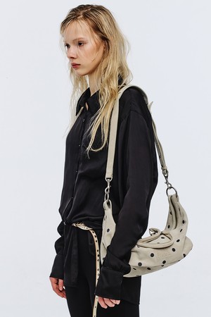 DUMPLING EW TOTE_blond wood printed suede