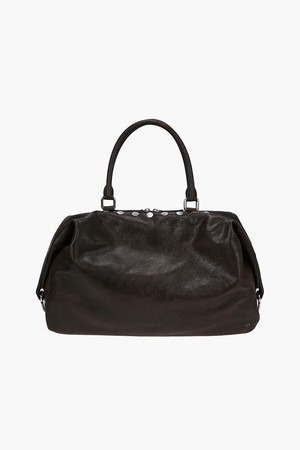 DUMPLING STUD_brown+black two-tone cracked