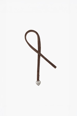 HEART CHARM_milk brown suede