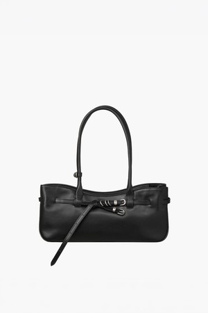 GRANDMA USED SHOULDER BAG_black plain