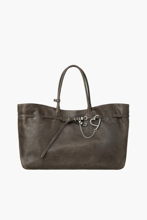 GRANDMA USED BAG XL_washed brown embossed pull-up