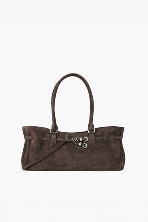 SOFT GRANDMA SHOULDER BAG_ash brown suede