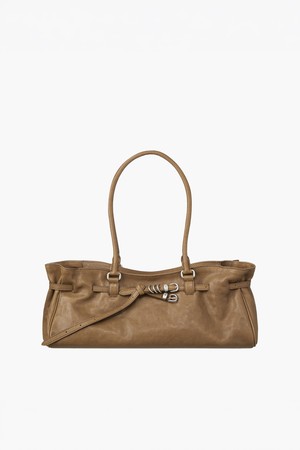 SOFT GRANDMA SHOULDER BAG_vintage camel washed nappa
