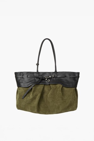 SOFT GRANDMA LAYERED BAG_dark olive suede