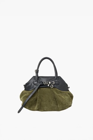 SOFT GRANDMA LAYERED MINI BAG_dark olive suede