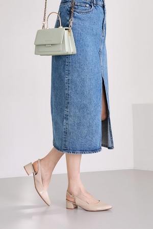 [PICCADILLY] 피카딜리 739021-1A 슬링백미드힐_베이지페이턴트(4.5cm)