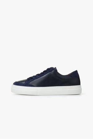 [Men Collection] 아트 시그니처 레더 스니커즈_네이비 1524176501_NAVY-a