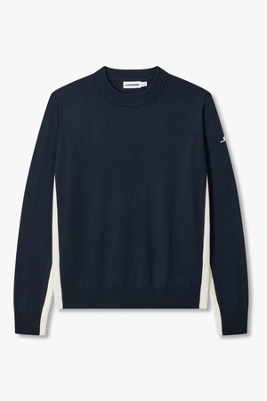 [Men] 체스터 사이드 스트라이프 니트 크루 _네이비 1516328504_NAVY-a