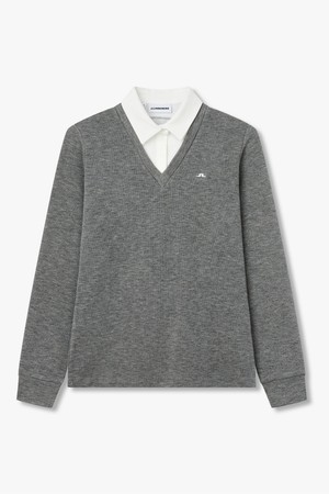 [Women] 탈리아 페이크 카라 롱슬리브 폴로_멜란지 그레이 1546326917_GREY-a