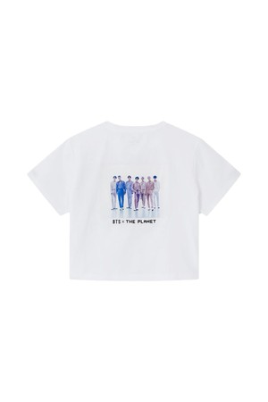 [오닐] 여성 BTS X THE PLANET COLORATION 크롭 반팔 티셔츠 HSBTS003-100