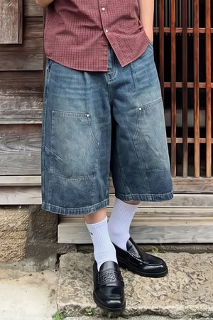 [오닐] 더블니 버뮤다 데님 쇼츠_인디고