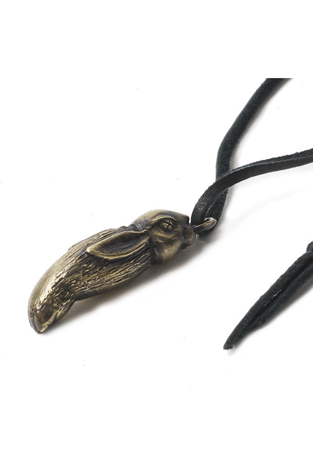 MOLLIVE -  - [MOLLIVE] Rabbit Foot LZR Necklace L Brass.Deerskin