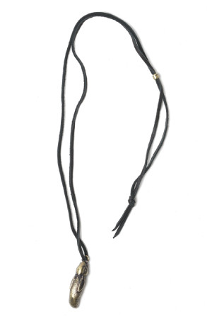 [MOLLIVE] Rabbit Foot LZR Necklace L Brass.Deerskin