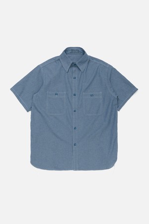 US Type Chambray Shirts(50s Model), Short Sleeve - Blue