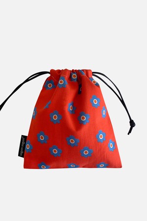 RETRO FLOWER RED STRING POUCH R