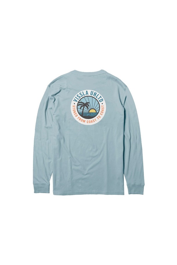 VISSLA - 긴팔티셔츠 - Sun Down LS PKT Tee-ICB Ice Blue