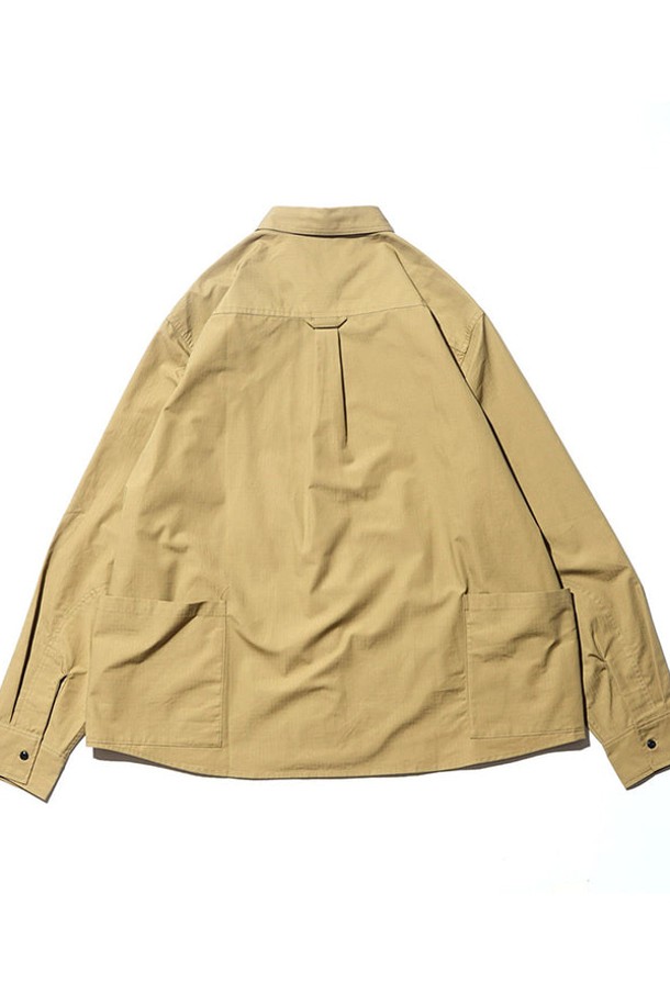 POLERSTUFF - 긴팔셔츠 - CT 립 멀티 포켓 LS 릴렉스 핏 셔츠 자켓 BEIGE