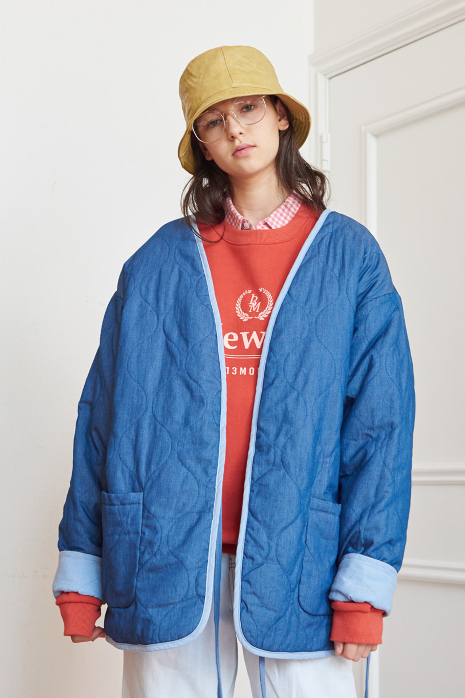 REVERSIBLE QUILTING JACKET / BLUE_13MONTH