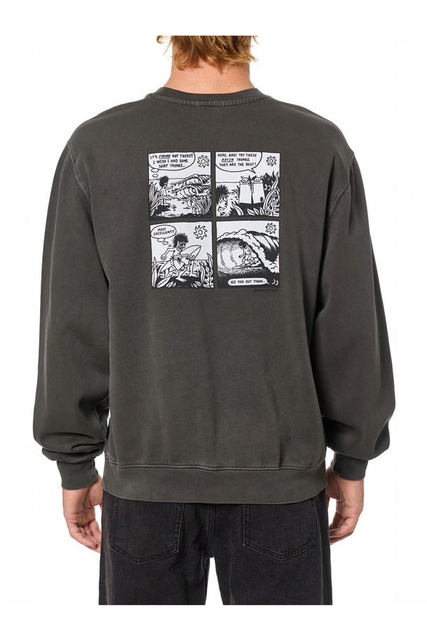 엑셀런트 크루넥 스웻셔츠 - 리드는 캘리포니아 서핑 감성을 담은, 빈티지 서핑 코믹 디자인의 스웻셔츠입니다. 부드러운 면과 폴리에스테르 혼방 소재로 제작되어 사계절 내내 착용 가능하며, 릴랙스 핏으로 편안한 착용감을 선사합니다. 힙을 덮는 레귤러 기장에 일반 티셔츠보다 2-3cm 더 긴 기장으로 트렌디함을 더했으며, 두꺼운 두께감으로 포근함을 느낄 수 있습니다. 빈티지 워싱 기법이 적용되어 자연스러운 멋을 살린, 캐주얼, 스트리트, 레트로 스타일의 집콕룩과 겨울 데일리룩에 적합한 아이템입니다.
