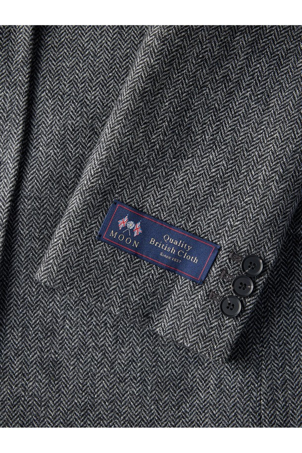 Abraham Moon - 자켓 - 헤링본 메리노울 자켓 - 그레이