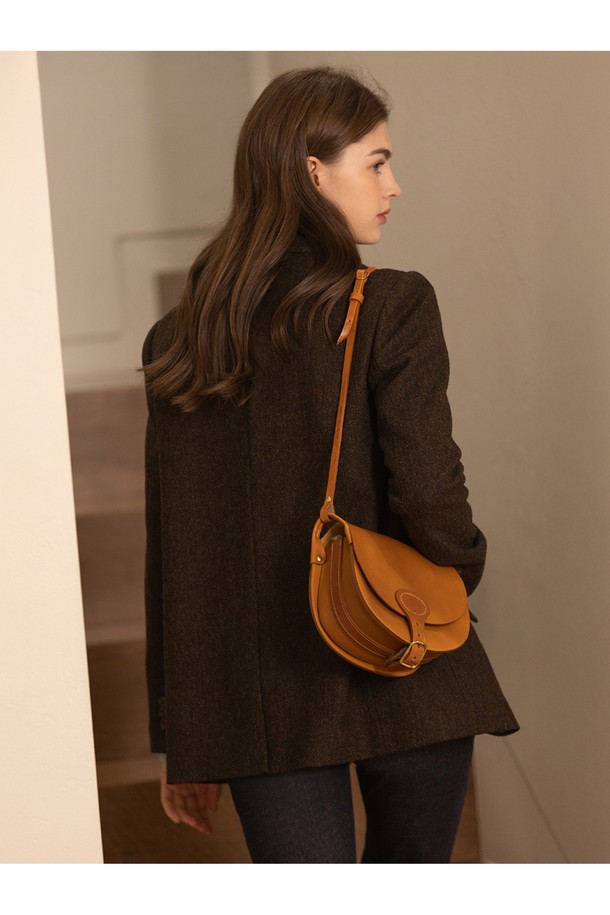 Abraham Moon - 자켓 - 헤링본 메리노울 자켓 - 브라운