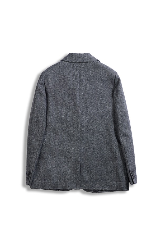 Abraham Moon - 자켓 - 헤링본 메리노울 자켓 - 그레이
