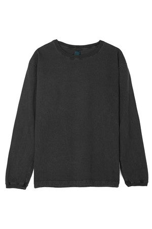 피그먼트 다잉 긴팔 티셔츠 - 블랙