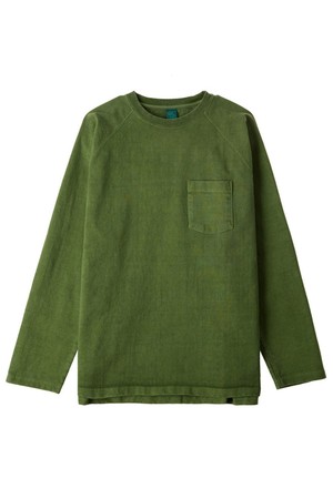 피그먼트 다잉 헤비코튼 포켓 긴팔 티셔츠 - 말차