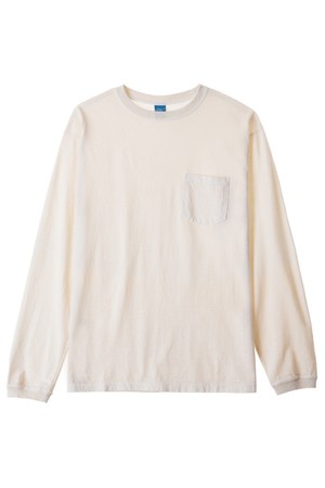 피그먼트 다잉 포켓 긴팔 티셔츠 - 네츄럴
