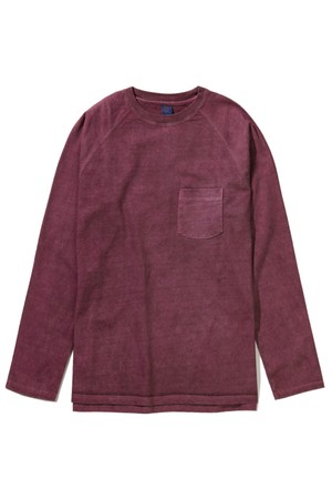피그먼트 다잉 헤비코튼 포켓 긴팔 티셔츠 - 아즈키