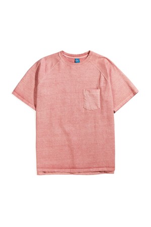 피그먼트 다잉 헤비코튼 포켓 반팔 티셔츠 - 코랄