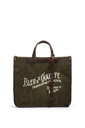 바자 토트백 스톤워시캔버스 - 다크 카키