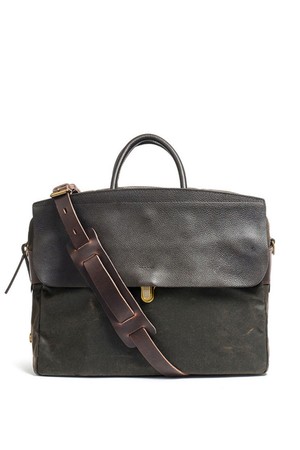 블루드쇼프 제포 솔로 브리프케이스 왁스캔버스 - 카키