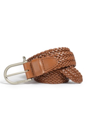 마닐 브레이디드 벨트 - 꼬냑