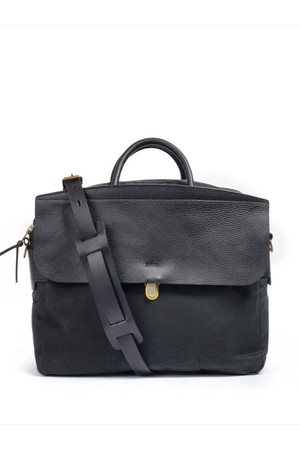 블루드 쇼프 제포 솔로 브리프케이스 왁스캔버스 - 누아르 블랙