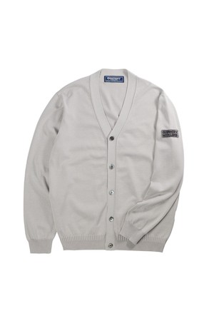 코튼 브이넥 가디건 - 라이트 그레이
