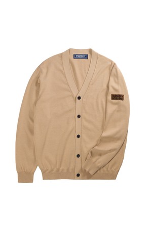 코튼 브이넥 가디건 - 라이트 카멜